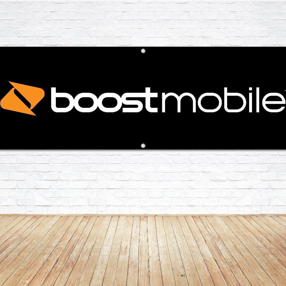 BOOST MOBILE Logo Vinyl Banner 5ft. Sign Cell Phone Service Shop Store Display